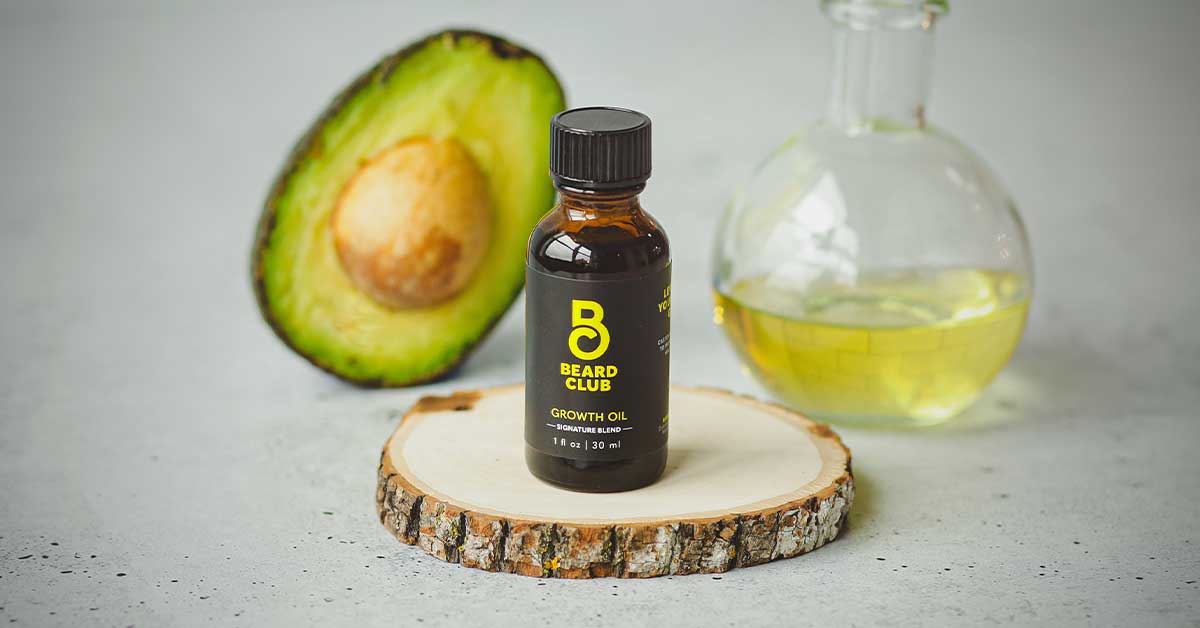 Bottle of beard growth oil