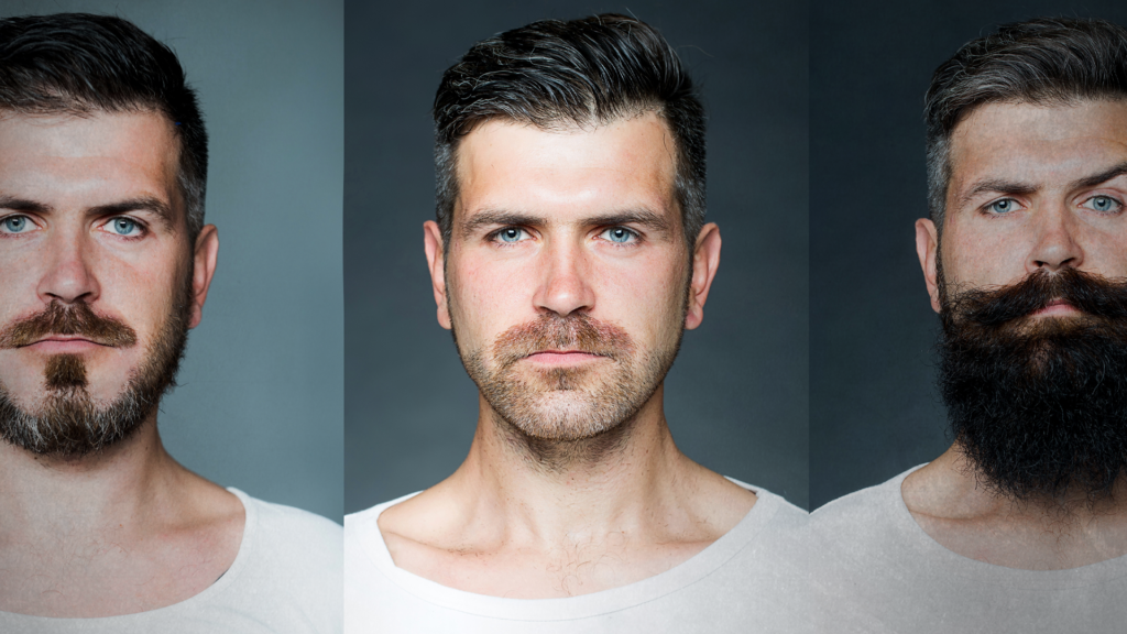 mugshots of man in different beard cuts